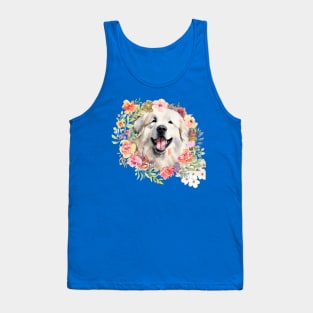 Great Pyrenees Mom with Flowers Tank Top